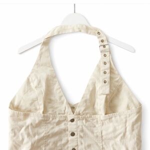 Edikted Cream Halter Belted Top